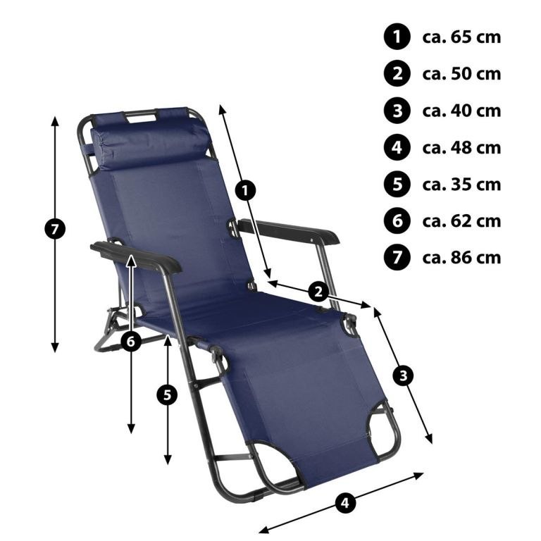 Składany leżak niebieski